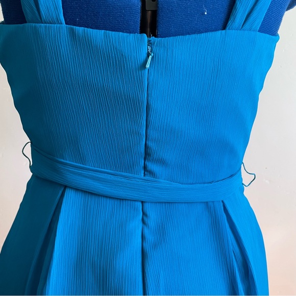 NWT Peacock Blue Chiffon Tea Length Dress, size 6 - Picture 4 of 7